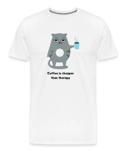 coffe-is-cheaper-than-therapy solid basic t-shirt