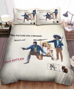 100 Rifles 1969 Th Picture Has A Message Movie Poster Bed Sheets Duvet Cover Bedding Sets