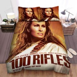100 Rifles 1969 Woman And Horses Movie Poster Bed Sheets Spread Comforter Duvet Cover Bedding Sets