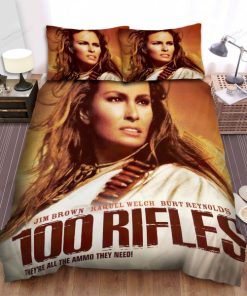 100 Rifles 1969 Woman And Horses Movie Poster Bed Sheets Spread Comforter Duvet Cover Bedding Sets