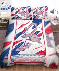 Drunken Flamingo Skateboarding Pabst Blue Ribbon Bedding Set