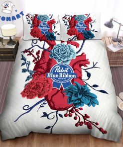Flower Heart Pabst Blue Ribbon Bedding Set