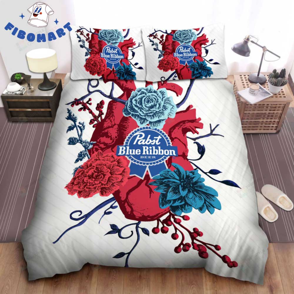 Flower Heart Pabst Blue Ribbon Bedding Set Flower Heart Pabst Blue Ribbon Bedding Set