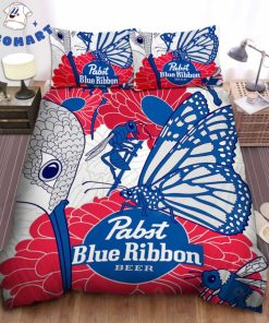 Pabst Blue Ribbon Flower Butterfly Bedding Set