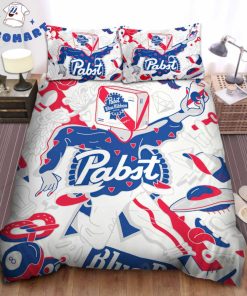 Pabst Blue Ribbon Man UFO Bedding Set