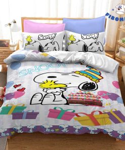 Snoopy Hugging Woodstock Birthday Gifts Bedding Set