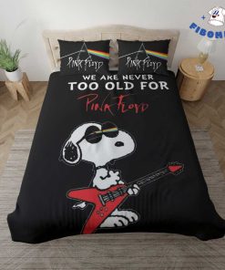 Snoopy Rock Star We Are Never Too Old For Pink Floyd Bedding Set