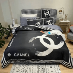 Best Chanel Black Background Bedroom Set