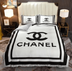 Best Chanel Black Line And White Background Bedroom Set