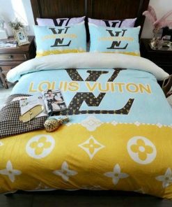 Best Louis Vuitton Mint and Yellow Monogram Bedding Set