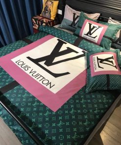 Best Louis Vuitton Pink and Green Monogram Bedding Set