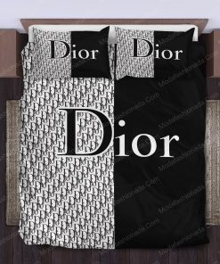Black And White Dior Bed Sheets Spread Comforter Duvet Cover Bedding Setss