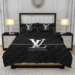 Black And White Veinstone Louis Vuitton Bed Sheets Spread Comforter Duvet Cover Bedding Setss