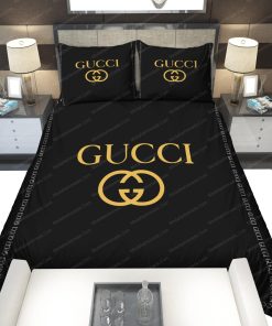 Black Gucci Bed Sheets Spread Comforter Duvet Cover Bedding Setss