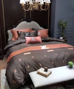Brown Louis Vuitton Bedding Sets Luxury Brand Bed Sets, Bedroom Sets, Comforter Sets, Duvet Cover, For Trending 2023 For Home Bedding Sets