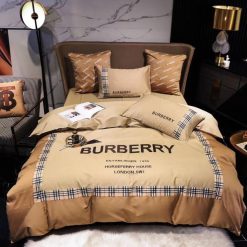 Burberry Brown Logo Type 1394 Bedding Sets Covers Duvet Sheets Bed Linen Blankets Premium Fashion Brand Luxury Ideas Hyperbeast Bedroom