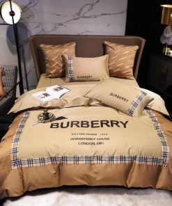 Burberry Brown Logo Type 1394 Bedding Sets Covers Duvet Sheets Bed Linen Blankets Premium Fashion Brand Luxury Ideas Hyperbeast Bedroom