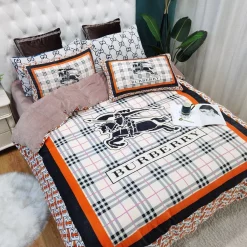 Burberry Checked White Bedding Sets Bedroom Sets Bedding Sets