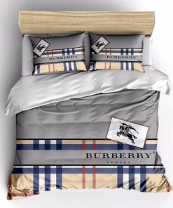 Burberry Logo Luxury Classic Bedding Sets Duvet Cover Bedroom Luxury Brand Bedding Bedroom