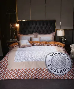 Burberry Logo Type 1200 Bedding Sets Bed Linen Sheets Luxury Ideas Premium Fashion Brand Blankets Hyperbeast Bedroom Duvet Covers Bedclothes