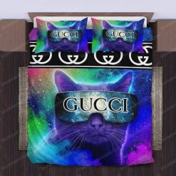 Cats Glasses Gucci Bed Sheets Spread Comforter Duvet Cover Bedding Setss