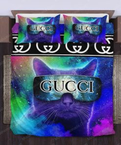 Cats Glasses Gucci Bed Sheets Spread Comforter Duvet Cover Bedding Setss