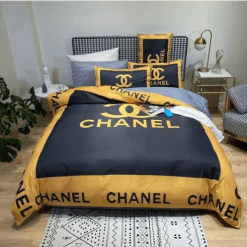 Chanel Black and Gold Bedding Set
