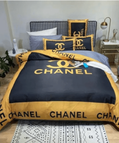 Chanel Black and Gold Bedding Set