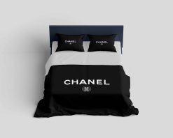 Chanel Black Classic Fashion Luxury Brand Bedding Sets Blankets Bed Linen Bedroom Idea Covers Duvet Sheets Bedclothes