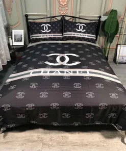 Chanel Black New Bedding 3D Printed Bedding Sets Quilt Sets Duvet Cover Luxury Brand Bedding Decor Bedroom Sets Best Luxury Bedding Sets