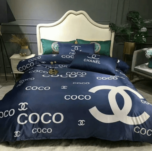 Chanel Blue Bedding Set Chanel Blue Bedding Set