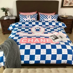 Chanel Caro Logo Bedding 3D Printed Bedding Sets Quilt Sets Duvet Cover Luxury Brand Bedding Decor Bedroom Sets Best Luxury Bedding Sets