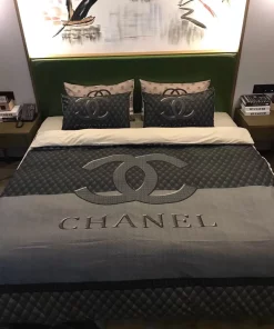 Chanel Dark Bedding 3D Printed Bedding Sets Quilt Sets Duvet Cover Luxury Brand Bedding Decor Bedroom Sets Best Luxury Bedding Sets