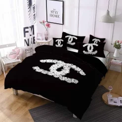 Chanel Diamond Printed Bedding Sets Quilt Sets Duvet Cover Luxury Brand Bedding Decor Bedding Sets