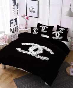 Chanel Diamond Printed Bedding Sets Quilt Sets Duvet Cover Luxury Brand Bedding Decor Bedding Sets