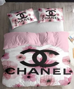 Chanel Flowers Printed Bedding Sets Quilt Sets Duvet Cover Luxury Brand Bedding Decor Bedroom Sets Bedding Sets