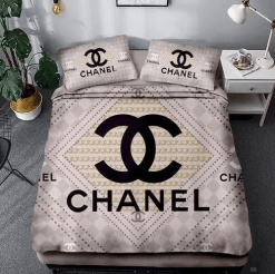 Chanel Grey Diamond Pattern Bedding Set