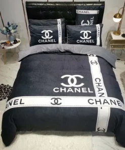 Chanel Grey Luxury Brand High-End Bedding Sets, For Home Best Luxury Bedding Sets