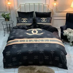Chanel Italian Luxury Brand Inspired Custom 3D Bedding Sets Duvet Cover Bedlinen Bed Set Best Luxury Bedding Sets