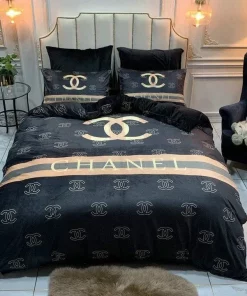Chanel Italian Luxury Brand Inspired Custom 3D Bedding Sets Duvet Cover Bedlinen Bed Set Best Luxury Bedding Sets