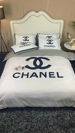 Chanel Logo Bedding 3D Printed Bedding Sets Quilt Sets Duvet Cover Luxury Brand Bedding Decor Bedroom Sets Best Luxury Bedding Sets