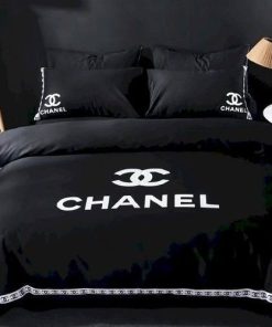 Chanel Logo in Mistic Black Bedding Set