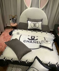Chanel Logo in White Background Bedding Set