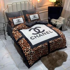 Chanel Logo Leopard Print Bedding Set