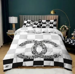 Chanel Logo New Luxury Brand Bedding Sets Duvet Cover Set, For Home Best Luxury Bedding Sets