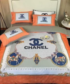 Chanel Logo Noble Printed Bedding Sets Quilt Sets Duvet Cover Luxury Brand Bedding Decor Bedroom Sets Best Luxury Bedding Sets