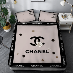 Chanel Milk Tea Grey Luxury Brand C10 Bedding Sets Duvet Bedroom Idea Sheets Bed Linen Blankets Covers