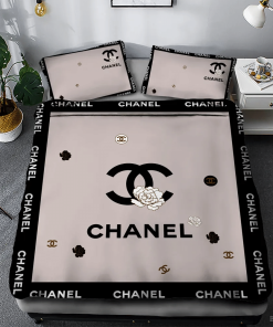 Chanel Milk Tea Grey Luxury Brand C10 Bedding Sets Duvet Bedroom Idea Sheets Bed Linen Blankets Covers