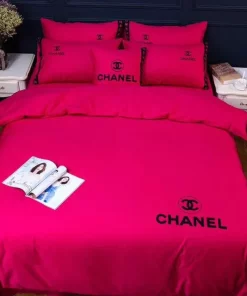 Chanel New Red Bedding 3D Printed Bedding Sets Quilt Sets Duvet Cover Luxury Brand Bedding Decor Bedroom Sets Best Luxury Bedding Sets