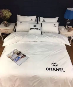 Chanel New White Bedding 3D Printed Bedding Sets Quilt Sets Duvet Cover Luxury Brand Bedding Decor Bedroom Sets Best Luxury Bedding Sets